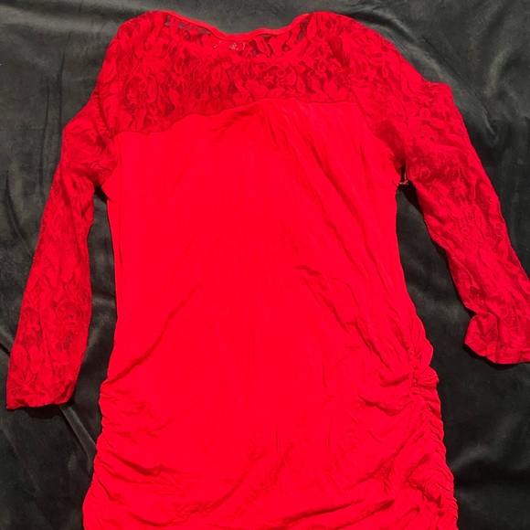 Red maternity tunic - Picture 2 of 3